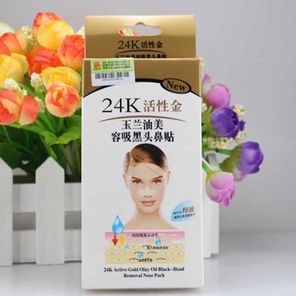 24K Active Gold Olay Oil Black-Head Removal Nose Pack 6шт