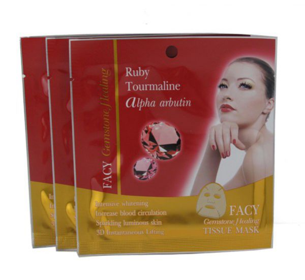 Facy Gemstone Ruby Tourmaline Alpha Arbutin Tissue Mask